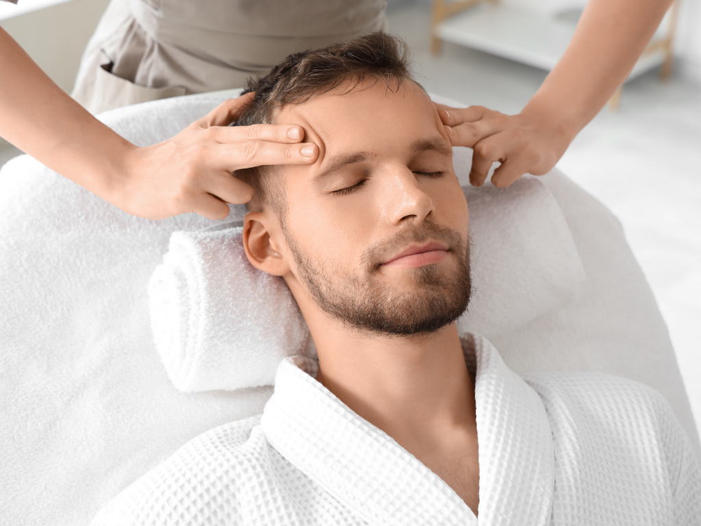 Men's grooming and skincare services at Glow Up Studio in Dallas