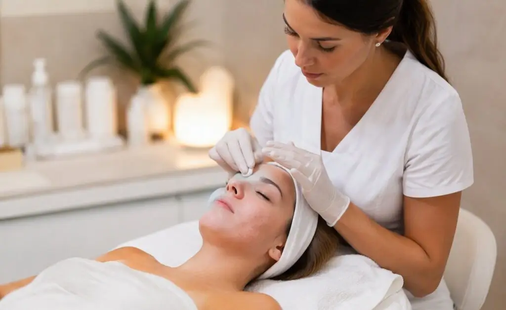Professional acne facial treatment in a Dallas Facial Spa
