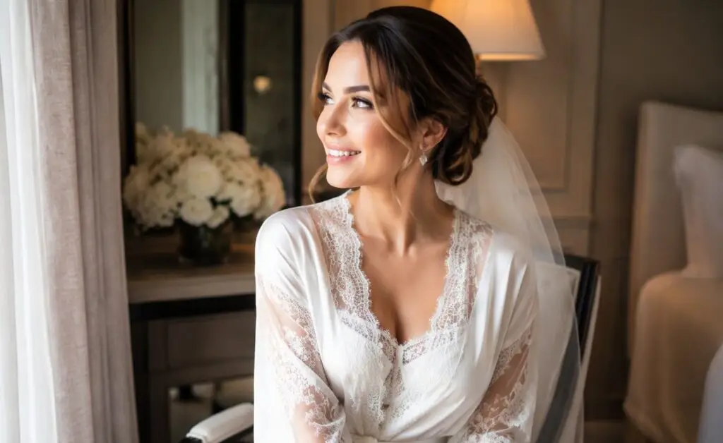 Bride with glowing skin before her wedding