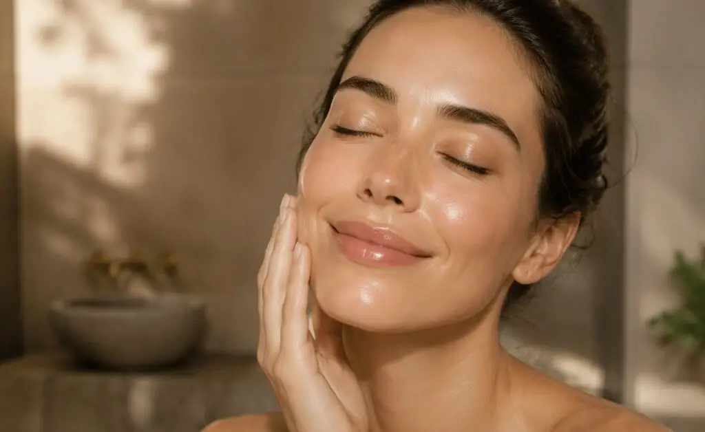 Glowing hydrated skin after a hydrafacial
